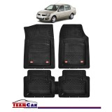Covorase Auto TeamCar&reg; Tip Tavita Compatibile Renault Symbol Thalia I (1999-2008) Negru Material Rezistent, Cauciuc