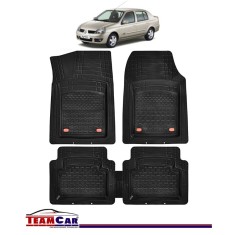 Covorase Auto TeamCar&reg; Tip Tavita Compatibile Renault Symbol Thalia I (1999-2008) Negru Material Rezistent