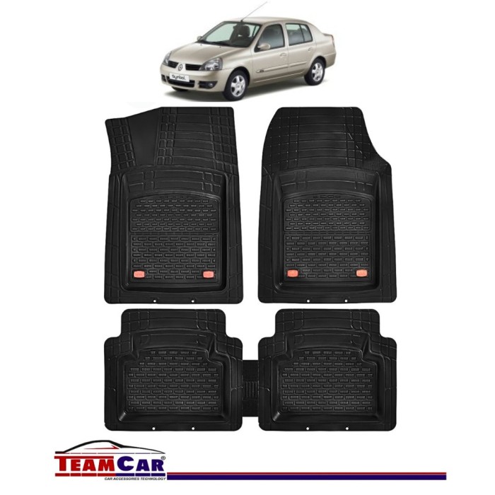 Covorase Auto TeamCar&reg; Tip Tavita Compatibile Renault Symbol Thalia I (1999-2008) Negru Material Rezistent