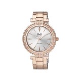 Cumpara ieftin Q&amp;Q Q885J011Y &ndash; Ceas Damă &ndash; Quartz Japonez &ndash; Carcasă Aurie 34 mm &ndash; Cadran Alb
