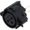 Conector XLR soclu mamă 3 PIN drept cu buton THT negru 6A