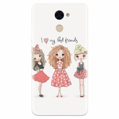 Husa silicon pentru Huawei Y7 Prime 2017, I Love My Best Friends foto