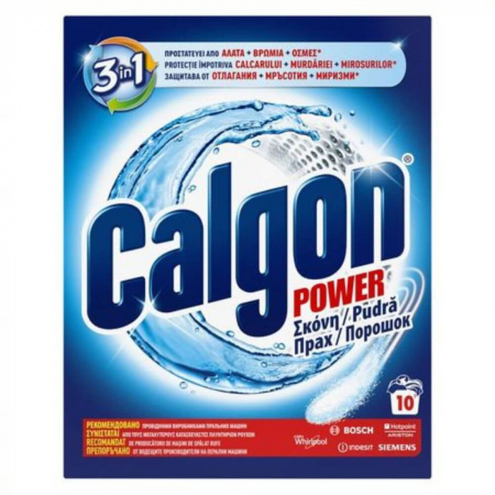 Pudra Anticalcar CALGON 3 in 1 Protect &amp; Clean, Cantitate 500 g, Aditiv Impotriva Depunerilor de Calcar, Calgon Pudra pentru Calcar, Detergent Antical