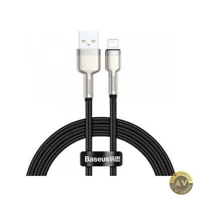 Cablu Date si Incarcare USB-A - Lightning Baseus Cafule Metal Series 18W 1m Negru CALJK-A01 foto