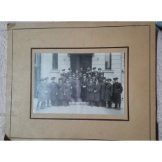Fotografie pe carton, grup de militari, perioada celui de-al doilea razboi mondial