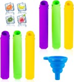 Set de 6 matrite si palnie pentru inghetata WELLXUNK, silicon, multicolor, 14,5 x 4 cm