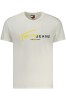 Tommy Jeans Tricou signature barbati, cu imprimeu pe centru, Regular Fit, Alb, S, 2XL, L, M, XL