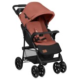 Carucior sport Lionelo Emma Plus Coral Pink, capotina XXL, pliere cu o singura mana