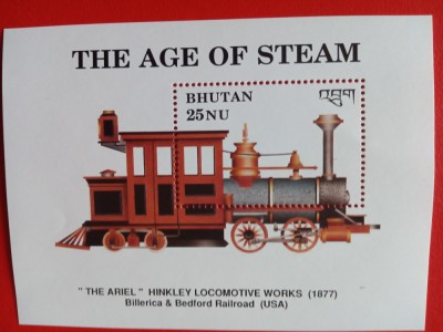 BHUTAN, LOCOMOTIVE - COLIȚĂ MNH foto
