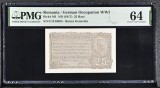 25 bani 1917 BGR PMG64 UNC bancnota gradata