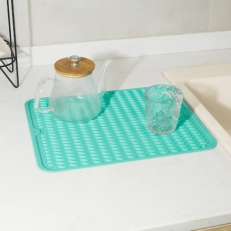 Scurgator pentru vase mare din silicon rezistent la caldura, verde