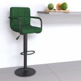 vidaXL Scaun de bar, verde &icirc;nchis, catifea
