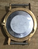 CSM3 Donator Ceas Mecanic Rusesc Luch Cadran Visiniu Carcasa Placata Aur AU URSS Vintage De Colectie Vechi Clasic Barbatesc