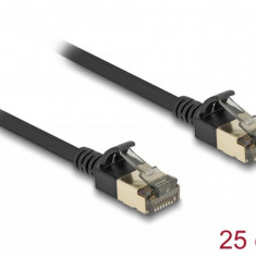 Cablu de retea RJ45 Cat.8.1 FTP Slim Pro 0.25m Negru, Delock 80337