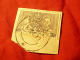 Timbru Aden colonie britanica1937 val. 3 1/2 anna stamp. pe fragment, Stampilat