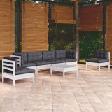 Gossi set mobilier gradina cu perne, 7 piese, lemn masiv de pin