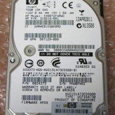 Hard disk server HP 72GB SAS 15K RPM 2.5'' 507129-008