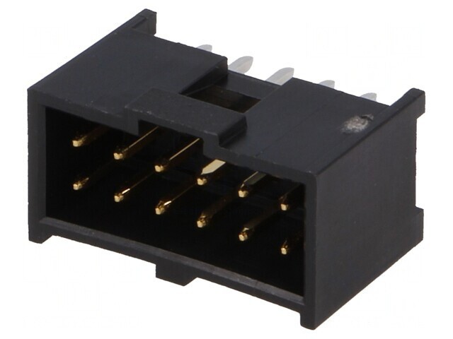 Soclu dreptunghiular tată 12 pini THT aurit 2,54mm
