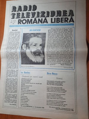 radio televiziunea romana libera 19-25 februarie 1990-brancusi,ana blandiana foto