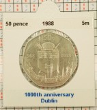 Ireland 50 pence 1988 - Dublin Millennium - km 26 - G011, Europa