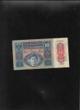 Austria Austro Ungaria 10 kronen korona 1913 (1919) supratipar Deutschosterreich seria478906
