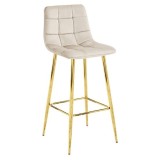 Cumpara ieftin Scaun de bucatarie/bar, Artool, Arceto, catifea, metal, bej si auriu, 43.5x49x102 cm
