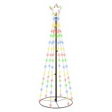 Cumpara ieftin Brad de Craciun conic, 108 LED-uri, multicolor, 70x180 cm