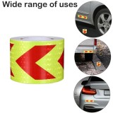Cumpara ieftin Banda reflectorizanta, galben cu sageata rosie, autoadeziv, vizibila pe timp de noapte, impermeabila, durabila, 25 M lungime