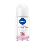 Deodorant roll-on pentru femei Fresh Rose Touch, 50ml, Nivea