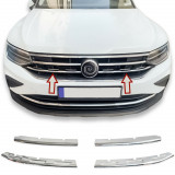 Set de 4 ornamente cromate din inox grila, masca fata pentru VW Tiguan II Facelift din 2020