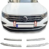 Set de 4 ornamente cromate din inox grila, masca fata pentru VW Tiguan II Facelift din 2020