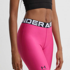 Under Armour pantaloni scurți de antrenament HG Authentics culoarea roz, cu imprimeu, medium waist