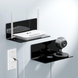 Set de 2 rafturi de perete autoadezive, fără găurire, rafturi din acril de 23 cm lățime pentru baie, living, dormitor, bucătărie, birou, fier