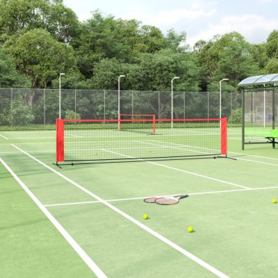 Plasa de tenis, negru si rosu, 400x100x87 cm, poliester GartenMobel Dekor foto