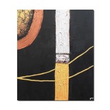Tablou abstract pictat manual, Compozitie abstracta 12, 60x50cm ulei pe panza in relief efect 3D, gata de agatat pe perete