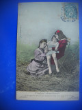 HOPCT 95214 ANUL 1904 -FELICITARE TCV-COPII-ILUSTRATA FRANTA-CIRCULATA, Printata