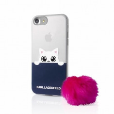 Husa Karl Lagerfeld K Peek A Boo TPU Cover cu Soft Pom Pom Samsung Galaxy S8 Plus SM G955 blue foto