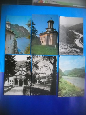 HOPCT LOT NR 299 MANASTIREA COZIA -JUD VALCEA -6 CARTI POSTALE-RPR-CIRCULATE foto