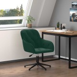 Scaun Birou Pivotant Verde &Icirc;nchis Catifea vidaXL, Reglabil, Ergonomic, Confortabil, Design Modern