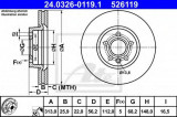 Disc frana VW TRANSPORTER IV caroserie (70XA) (1990 - 2003) ATE 24.0326-0119.1