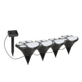 Lampa solara LED cu plexiglas, model amprenta de caine, plastic negru, 360 cm