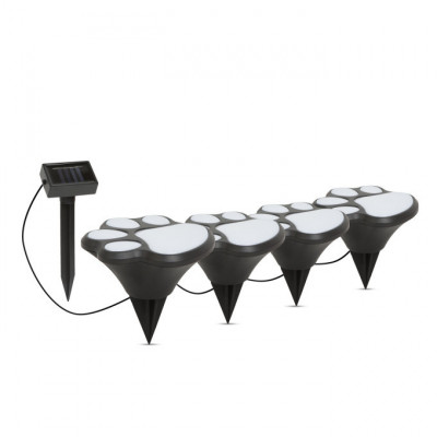 Lampa solara LED cu plexiglas, model amprenta de caine, plastic negru, 360 cm foto