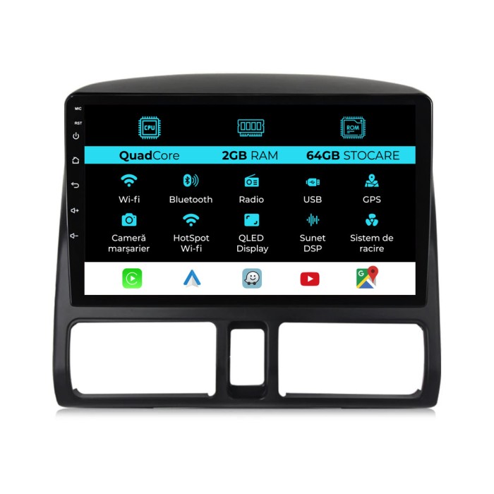 Navigatie Dedicata Honda CR-V (2001 - 2006), 9Inch, 2Gb Ram, 64Gb Stocare, Carplay