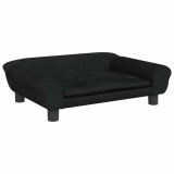 Cumpara ieftin Pat de caini, negru, 70x48x22 cm, catifea