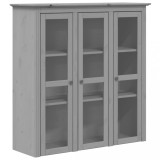 Cumpara ieftin Dulap cu usi din sticla &bdquo;BODO&rdquo;, gri, lemn masiv de pin
