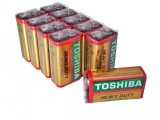 Set 10 Baterii 9V, 6F22, Zinc, Toshiba