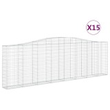 Cumpara ieftin Cosuri gabion arcuite 15 buc. 400x30x120/140 cm fier galvanizat