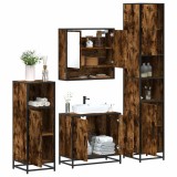 VidaXL Set de mobilier de baie 4 piese Lemn prelucrat de stejar afumat