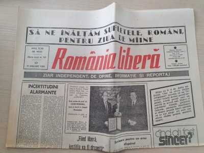 romania libera 11 ianuarie 1990-interviu silviu brucan,articole revolutie foto