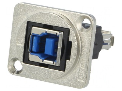 Adaptor USB 3.0 Metal 19x24mm USB A la USB B foto